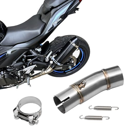 Motorcycle Exhaust Mid Pipe, Exhaust Muffler Adapter Connect Pipe, Compatible with Kawasaki Ninja 250 300 400 500 650 Z250 Z300 Z400 Z500 Z650 2018-2024