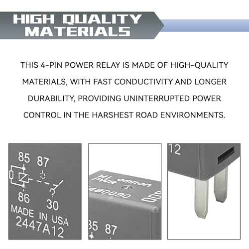 2PCS 12088567 8567 Automotive Relay, High-Performance 12VDC 30A 4Pin Fuse Box Relays, 12088567 8567 GM Ecm Flashers Relay Fit for Buick, Cadillac, Chevrolet, Ignition, Horn & More