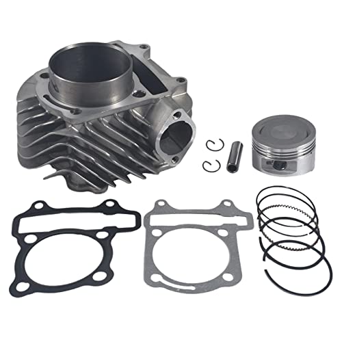 62.5mm Cylinder Head Piston Kit for GY6 177cc 1P63QML Engine - size: 62.5mm Big Bore Cylinder
