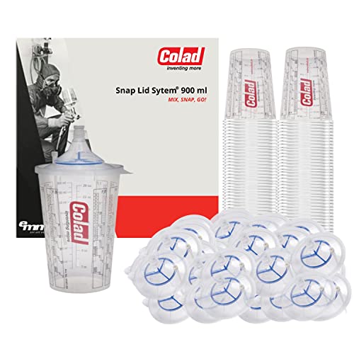 Colad Snap Lid System for Colad Mixing Cups – 900 ml with 130 Micron Strainer for Automotive Paint Mixing, Refinishing & Body Shop Use - color: 130 Micron