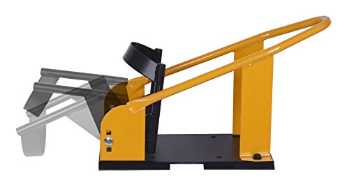 MaxxHaul Adjustable Motorcycle Wheel Chock Stand with Auto-Lock Cradle, Fits 15"–21" Tires – Heavy-Duty Steel Bike Stand for Trailer, Garage & Truck Bed, Includes Mounting Hardware – 70075 - color: Yellow