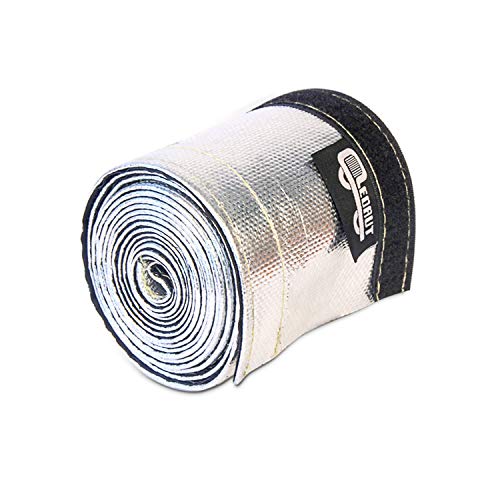 Heat Shroud Sleeve Aluminized Sleeving Express Aluminized Hose and Silver Hose Wire Protection Barrier with Hook and Loop Closure, 3/4" I.D.x 10FT - size: 3/4"I.D.x 10FT