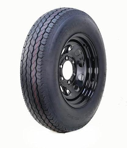 Free Country Trailer Tire Wheel ST225/75D15 8Ply D 113L 6X5.5 Black Mod Rim - size: ST225/75D15 / 6x5.5" PCD / 8PR