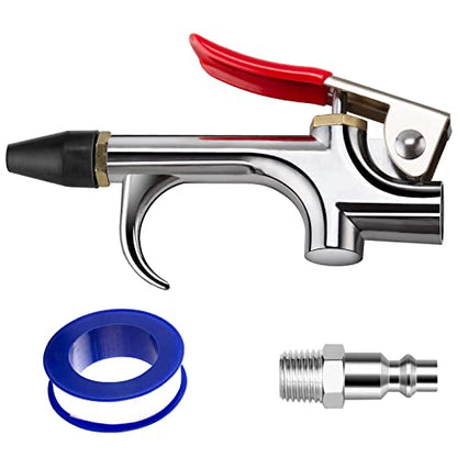 2-Way Connection Air Blow Gun, Rubber Tip, 1/4-Inch NPT Quick Fitting - size: 4 Pcs Kit