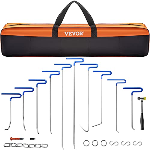 VEVOR Rods Dent Removal Kit, 20 Pcs Paintless Dent Repair Rods, Stainless Steel Dent Rods, Whale Tail Dent Repair Tools, Professional Hail Dent Removal Tool For Minor Dents, Door Dings And Hail Damage - size: 20pcs