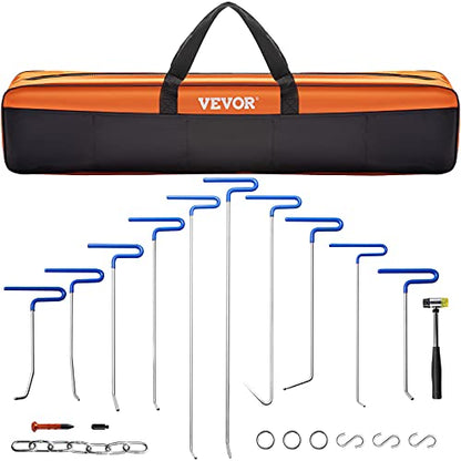 VEVOR Rods Dent Removal Kit, 20 Pcs Paintless Dent Repair Rods, Stainless Steel Dent Rods, Whale Tail Dent Repair Tools, Professional Hail Dent Removal Tool For Minor Dents, Door Dings And Hail Damage - size: 20pcs