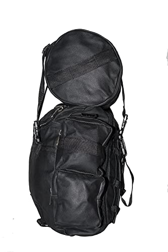 Excelsior Int. Waterproof PU Leather Motorcycle Cruiser Sissy T Bar Bag Set - All Season Biker Luggage, Travel-Ready, Black - One Size