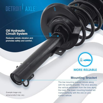 Detroit Axle - Front Steering Knuckles & Wheel Hub Bearing Struts w/Coil - size: 6AQU47692/ strut shock sway kit