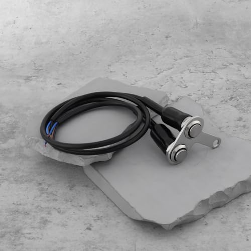OTOTEC 12V LED Motorcycle Handlebar Switch Adjustable Mount Stainless Steel Momentary ON/Off Button Switch, Blue