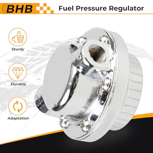 BHB Zinc alloy Universal adjustable Fuel Pressure Regulator 1-5 PSI kit for Single carburetor and dual carburetor FPR with rubber hoses steel clamps brass fittings for 8mm and 10mm fuel lines - size: 1-5 PSI kit