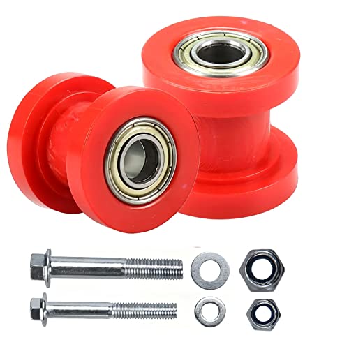 Upgrade Red 8&10mm Chain Roller Pulley Tensioner Wheel Guide Per for Motorcycle Mini Bike Atv 125cc 140cc 160cc XR125 SSRC RF50 KLX110 Pitster Pit Dirt Bike Parts - size: Universal