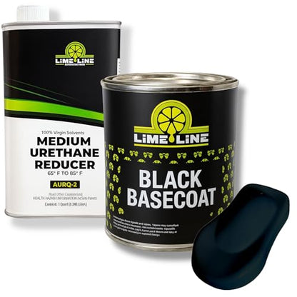 LiME LiNE Automotive Basecoat with Urethane Reducer Quart Combo Pack (Black Combo) - color: Black Combo