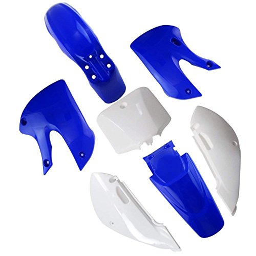 TDPRO Plastic Fairing Complete Kit for Kx 65 KX65 Fender Parts (4Blue+3White) - color: 4Blue+3White
