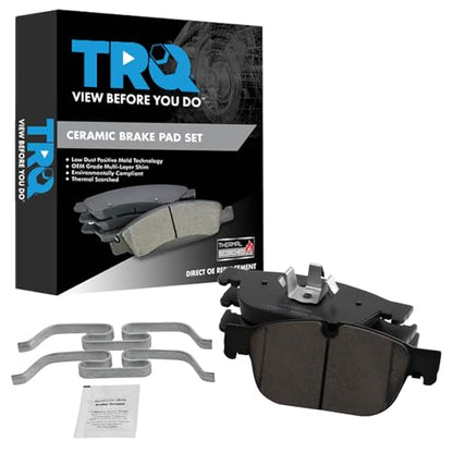 TRQ Front Ceramic Brake Pad Set Includes Contact Point Grease - style: BFA15072