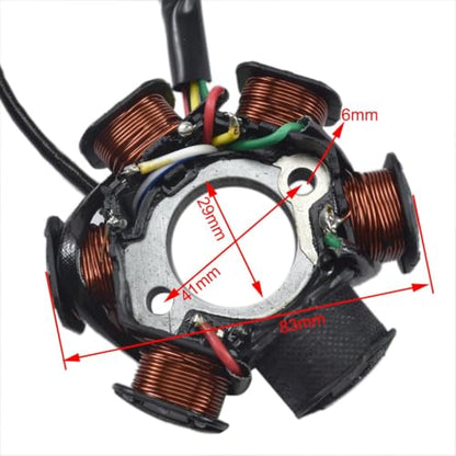 Complete GY6 Wiring Harness & Stator Kit | Full Electrical System for 125cc 150cc Scooters, ATVs & Go Karts | 6-Coil Magneto, CDI, Solenoid & Switches