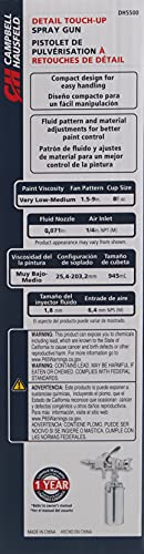Detail Paint Sprayer Gun - Pattern and Fluid Control Handheld Sprayer w/ 8-ounce Anti-Drip Canister (Campbell Hausfeld DH550000AV) - style: Detail Paint Spray Gun