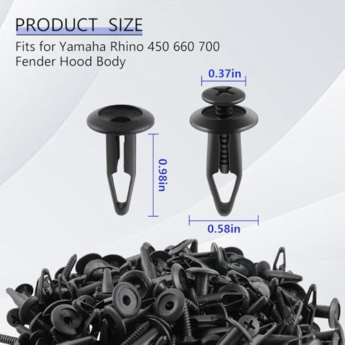 MOTOALL Plastic Bumper Rivet Clips Fastener Screw for Rhino 450 660