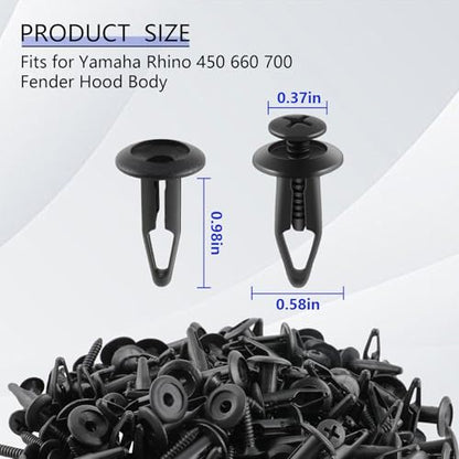 MOTOALL Plastic Bumper Rivet Clips Fastener Screw for Rhino 450 660