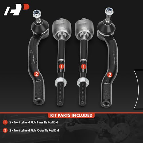 A-Premium Front Inner Outer Tie Rod End Kit