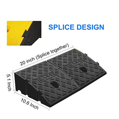 2 Pack 5.1" High Portable Curb Ramps Lightweight Plastic, Heavy Duty Plastic Threshold Ramp Set for Low Cars Driveway Loading Dock BikeMotorcycle Wheelchair Mobility, 5.1" H x 9.9" L x10.6 W (2 Pack) - size: 5.1"H x 9.9"L x10.6"W (2 Pack)