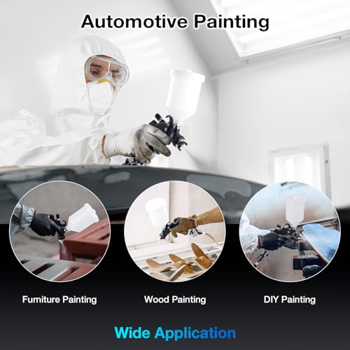 YUZES HVLP Spray Gun Kit, 4 Nozzles 1.4-2.5mm, Automotive Paint Gun