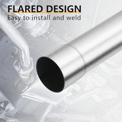 LCGP 2.5" Custom Mandrel Straight Exhaust Pipe, 40" Long, Made of Mild Steel Fit 2.5 Inch Exhaust System - size: 2.5 Inch, style: 40" Long