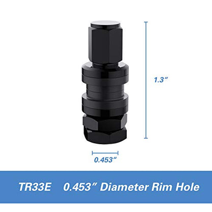 CKAuto 5 Pcs VS33/TR33E Tubeless Metal Clamp-in Valve Stems, Black Finish (Pack of 2) - size: 10 (Pack of 2)