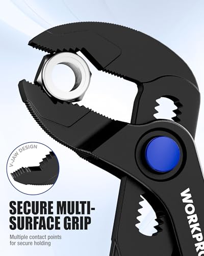WORKPRO 2-Piece Mini Pliers Set, 4-Inch Water Pump Pliers & Pliers Wrench