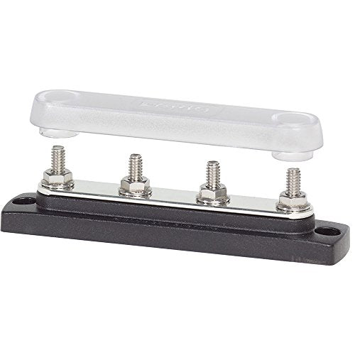 Blue Sea Systems 150A Bus Bar with Cover, Four 1/4-Inch Studs - style: 150A - 4 Stud with Cover