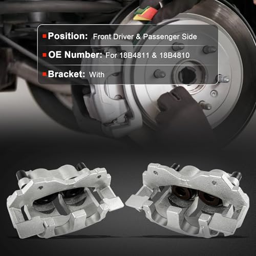 cciyu Front Left & Right Disc Brake Calipers Assembly 18B4811 18B4810 - size: Front[18B4811+18B4810]