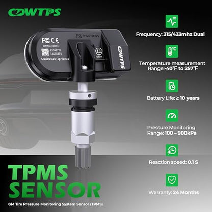 CDWTPS TPMS Sensor for GM,Pre-Programmed Upgrade Tire Pressure Sensor