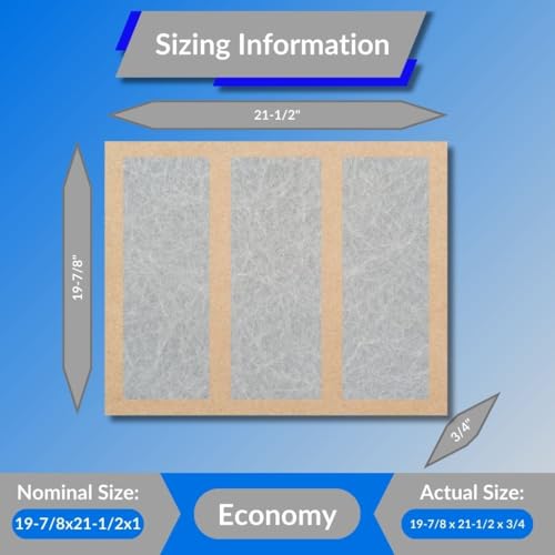19 7/8 x 21 1/2 x 1 Fiberglass Air Filters, 6-Pack, Glasfloss - size: 19 7/8 x 21 1/2 x 1