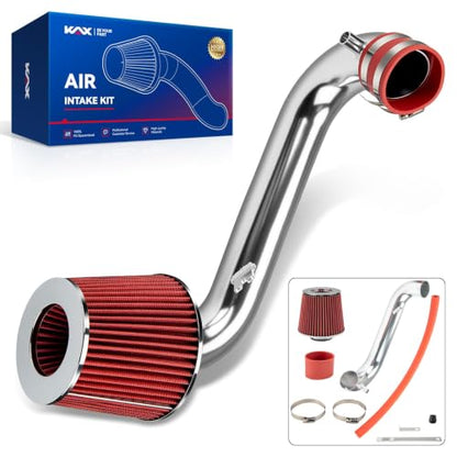 KAX 2.5" High-Flow Cold Air Intake Kit for 2001-2005 Honda Civic 1.7L, Red - color: Red, size: 2001-2005 Honda Civic 1.7L