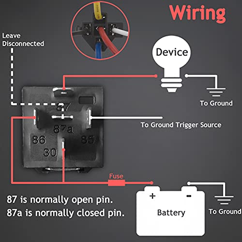 2 Pack 12V 40/30 Amp Car Relay DC 5 Pin SPDT and Harness - Heavy Duty 12 AWG Copper Wires Relays Kit for Automotive Truck Motorcycle Boat