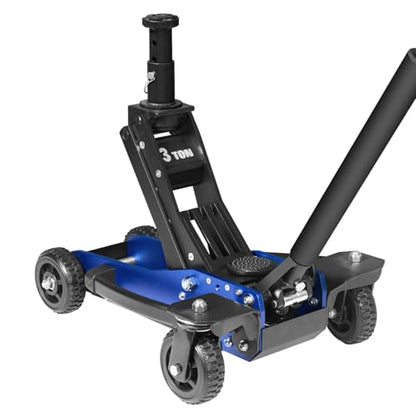 Jack Boss 3 Ton Off Road Jack with Big Wheels, Dual Pumps Hydraulic Lift, Heavy Duty Off Road for Trucks and SUV, Off-Road Vehicle Jack - color: Blue and Black, size: 3 Ton Off Road
