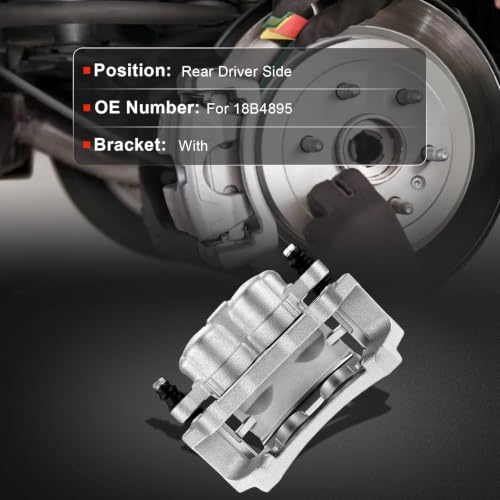 cciyu Rear Left Disc Brake Caliper Assembly With Bracket 18B4895 - size: Rear Left[18B4895]