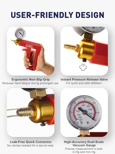 SMART JERRY Brake Bleeder Kit with Hand Vacuum Pump, 2026 Quality Upgraded