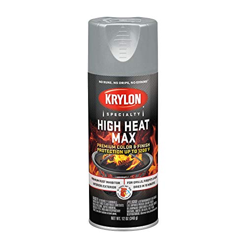 Krylon K01608000 High Heat Max, Aluminum, Gloss, 12 ounce - color: Aluminum, size: 12 Ounce (Pack of 1)
