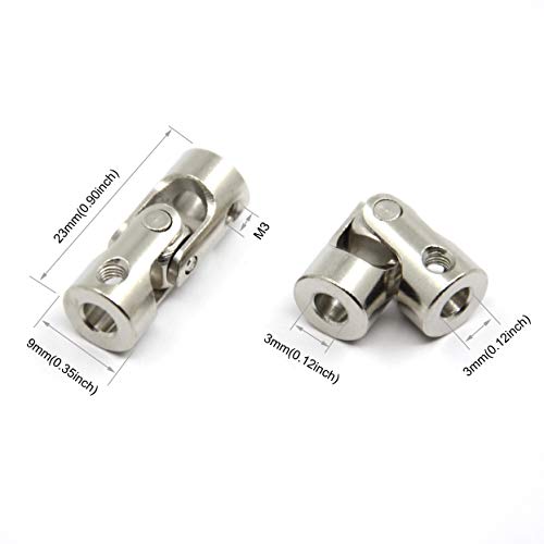 4 Pcs 3mm to 3mm Universal Joint Shaft Coupling for Motor - size: 3-3mm