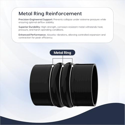 Endure 4"(102mm) Turbo Intercooler Hose, CAC Silicone 4-Ply - Black - color: Black, size: 4Inch-(102mm)
