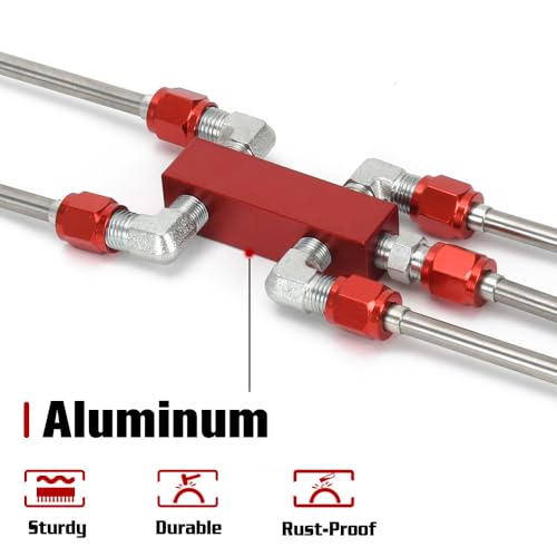 LS Coolant Crossover Steam Vent Kit 6.0 5.3 LS Steam 4 Port Line Kit - color: Red