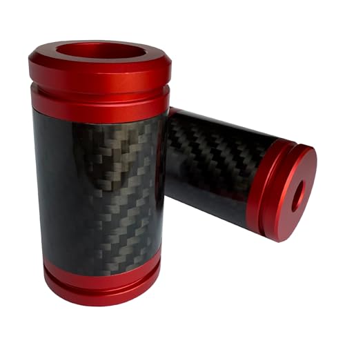 Motorcycle front and rear crash bar decorative wheels, engine crash bar sliders, and saddlebag crash bar decorative covers, CNC machined with embedded carbon fiber accents (red) - color: red
