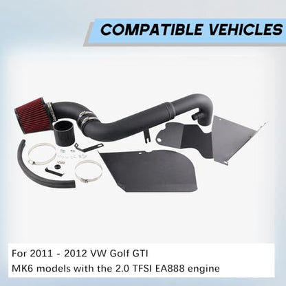 Cold Air Intake Compatible With VW Golf GTI MK6 2.0 TFSI EA888 2011-2012 - size: VW Golf GTI MK6 EA888