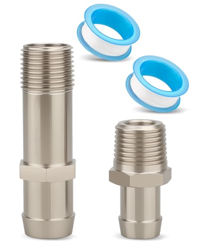 Heater Hose Fitting Kit Fit for Most GM Engines, Fit for Chevy Chevelle Camaro Nova Impala BBC SBC 283 305 350 383 400, 5/8" & 3/4" Hose to 1/2" NPT Thread