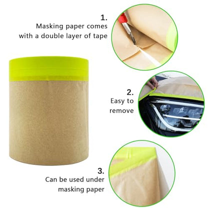 Tape and Drape, 6” x 50 feet Masking Paper for Painting, 1 Pack - size: 6", 50ft