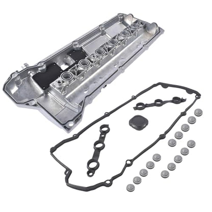11121703341 Aluminum Valve Cover Replacement for BMW Series 3 E46 325i 330Ci 330i 328i E39 528i E53 X5 E36 E37 M54 N52 M52 OE# 11-12-1-703-341 Weonefit - size: 11121703341