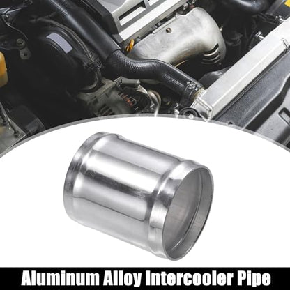 X AUTOHAUX OD 2.5" 63mm Length 3" 76mm Aluminum Alloy Tube Intercooler Pipe Straight Air Intake Tube with 2 Clamps Silver Tone for Car - size: OD 2.5"(63mm)