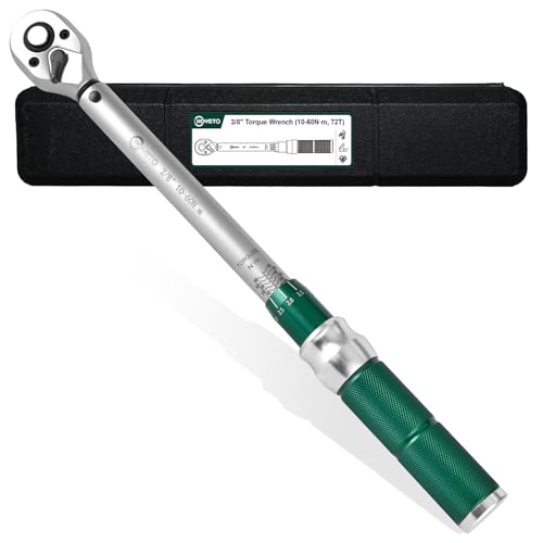 3/8" Drive 1Pc Click Torque Wrench Set, 7.38-44.25 ft.lb / 10-60 Nm - size: 3/8″ 1PC