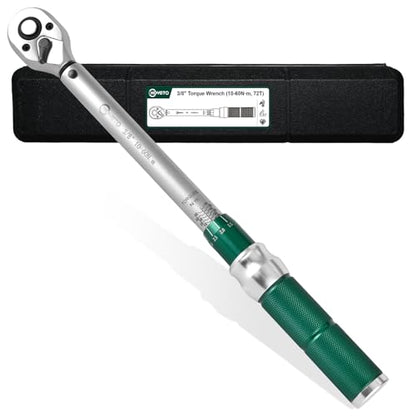 3/8" Drive 1Pc Click Torque Wrench Set, 7.38-44.25 ft.lb / 10-60 Nm - size: 3/8″ 1PC
