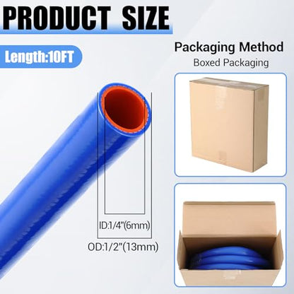 Outus 1/4" Id, 10ft Silicone Heater Hose,Coolant Radiator Hose, Blue, 1 - color: Blue, size: 1/4" ID, 10ft